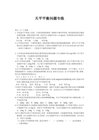 天平平衡问题（一）MicrosoftWord文档