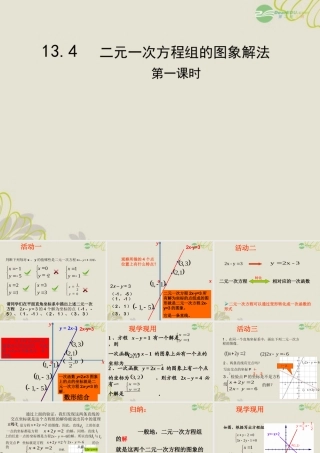 八年级数学(二元一次方程组的图象解法)课件