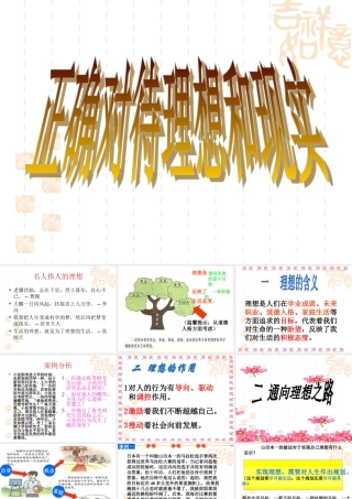 正确对待理想和现实