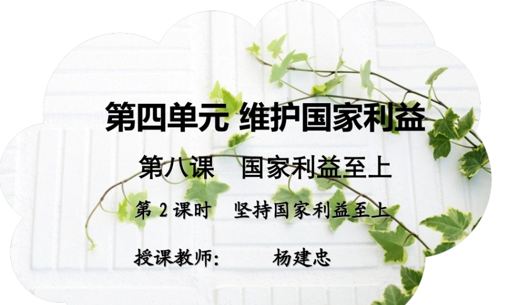 坚持国家利益至上