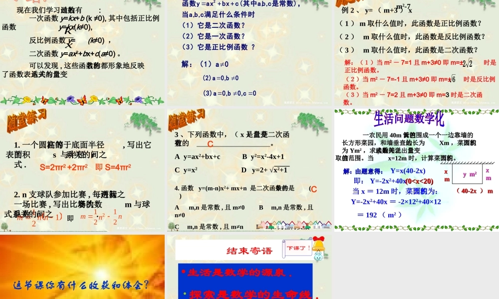 26.1.1二次函数课件