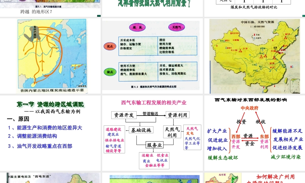 (理科)高中地理-资源跨区域调配影响
