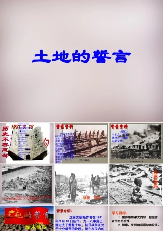 中学七年级语文下册 9 土地的誓言课件 新人教版