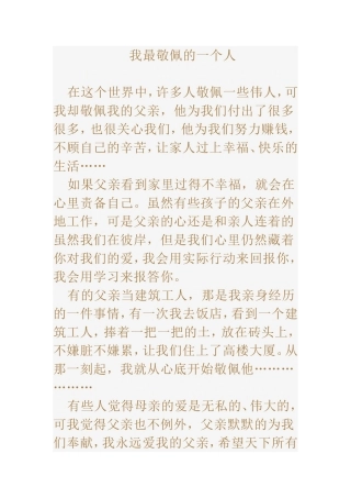 我最敬佩的一个人 (2)