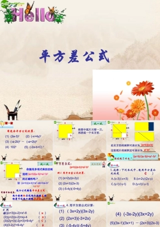 七年级数学下册(平方差公式)课件 苏科版 课件