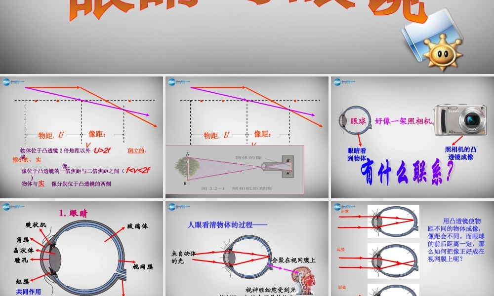 八年级物理上册 5.4 眼睛和眼镜课件1 (新版)新人教版 课件