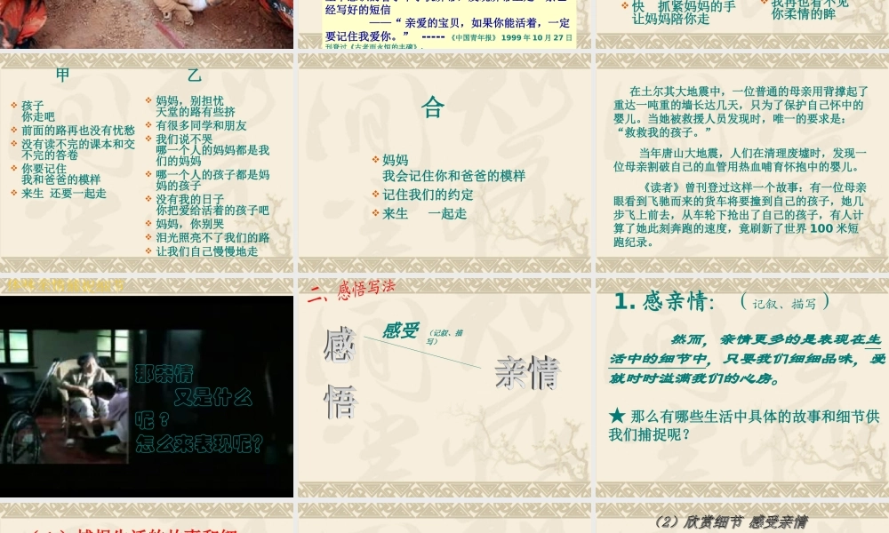 “感悟亲情”作文指导课