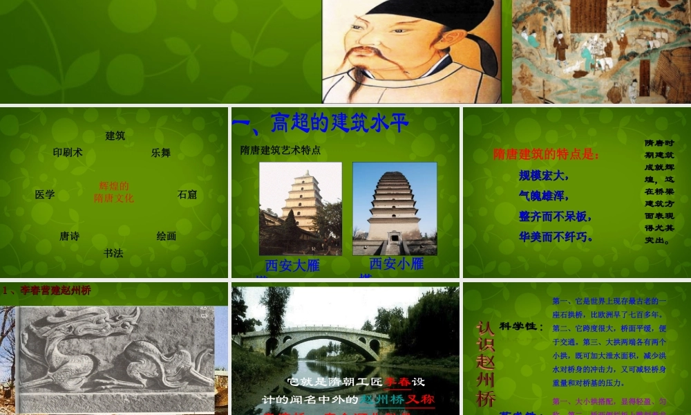 中学七年级历史下册(第7课 辉煌的隋唐文化(一))课件 新人教版 课件
