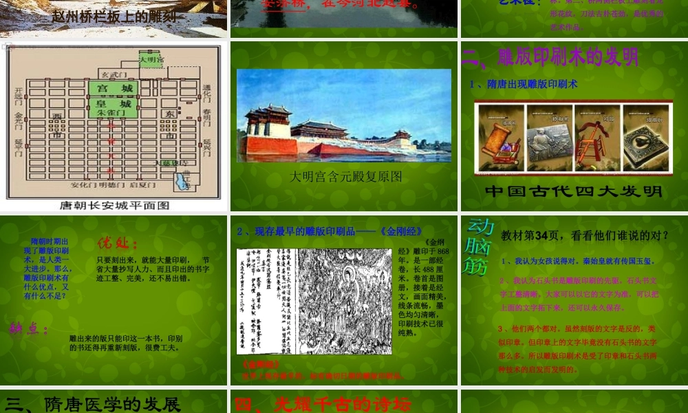 中学七年级历史下册(第7课 辉煌的隋唐文化(一))课件 新人教版 课件