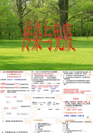 生物：第八单元第一章传染病与免疫复习课件(人教版八年级下)