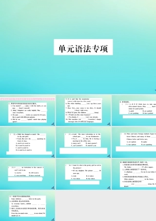 九年级英语全册 Unit 13 We re trying to save the earth单元语法专项习题课件 (新版)人教新目标版 课件