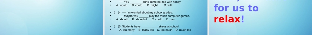 八年级英语下册 Unit 4 why dont you talk to your parents period 1课件 (新版)人教新目标版 课件