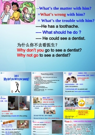 八年级英语下册 Unit 4 why dont you talk to your parents period 1课件 (新版)人教新目标版 课件