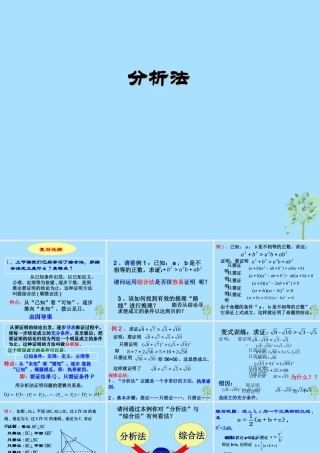 山西省忻州市高考数学 专题 分析法复习课件