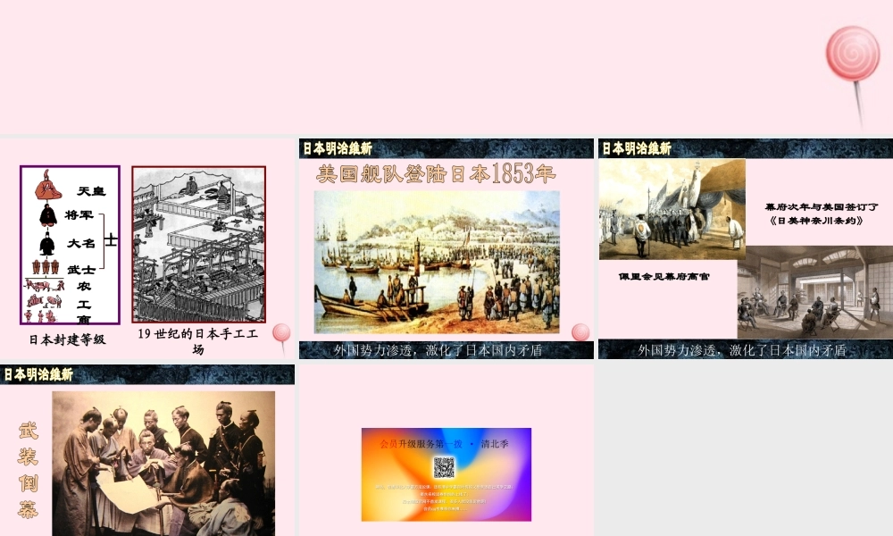 九年级历史下册 第一单元 殖民地人民的反抗与资本主义制度的扩展 第4课 日本明治维新 明治维新的背景素材 新人教版 素材