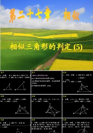 九年级数学2721  相似三角形的判定5课件