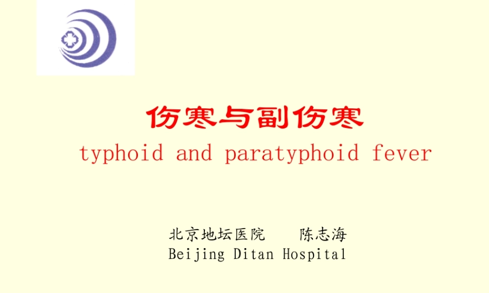 伤寒与副伤寒新论