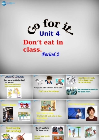 中学七年级英语下册 Unit 4 Don t eat in class Period 2课件1 (新版)人教新目标版 课件