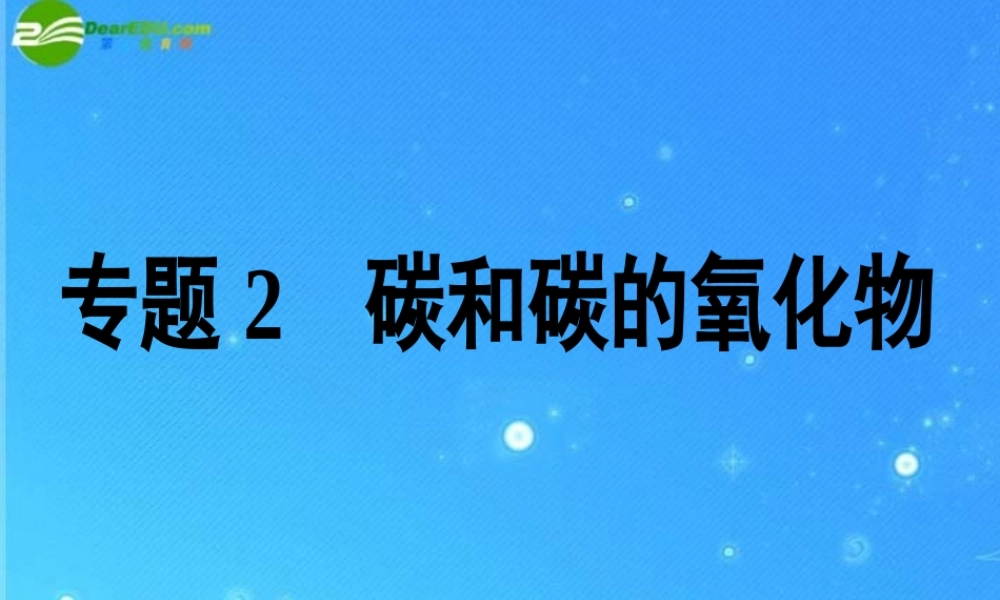 中考化学复习专题二 碳和碳的氧化物课件 人教新课标版 课件