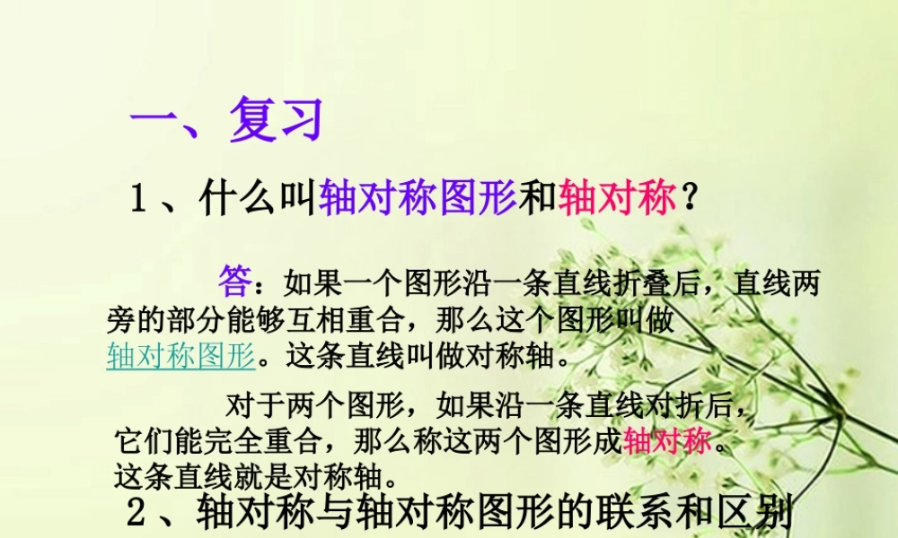 七年级数学下册 1.2简单的轴对称图形课件(1) 新人教版 课件