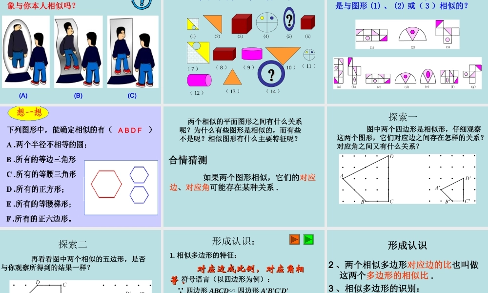 九年级数学图形的相似_相似图形的定义及性质课件