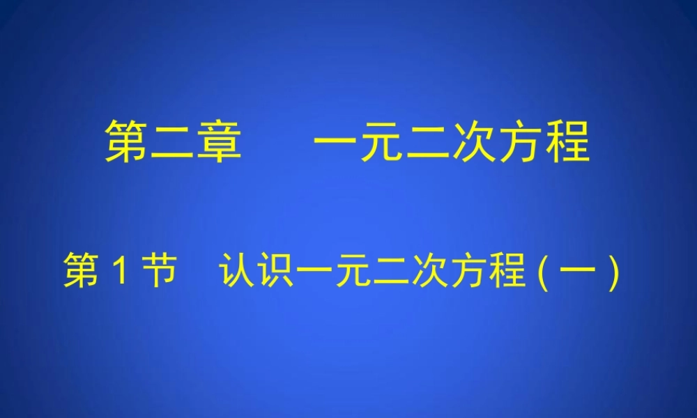 认识一元二次方程一教学课件
