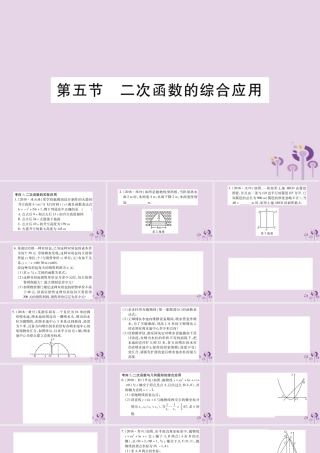 中考数学复习 第一轮 考点系统复习 第3章 函数 第5节 二次函数的综合应用习题课件