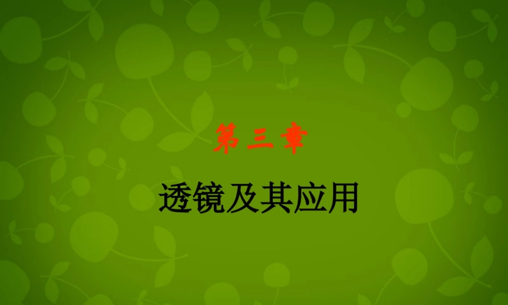 八年级物理上册 第三章 透镜及其应用复习课件2 新人教版 课件