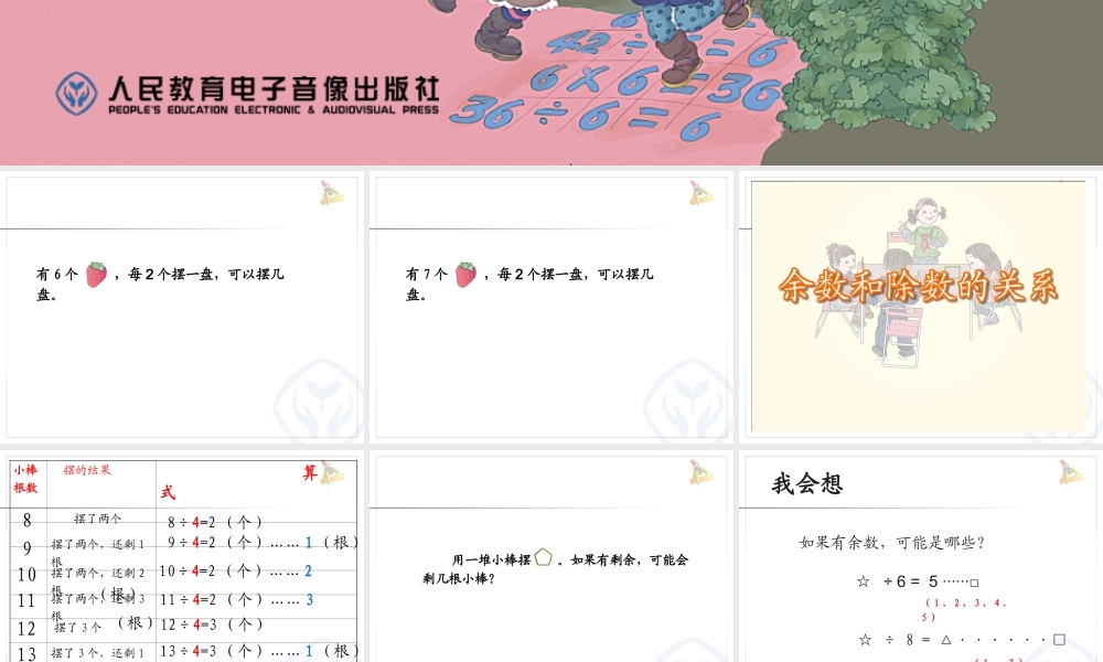 有余数的除法、余数和除数的关系 (2)