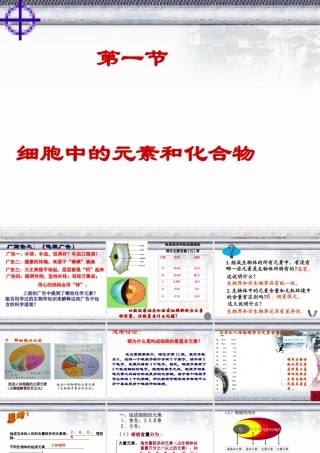 细胞中的元素和化合物PPT