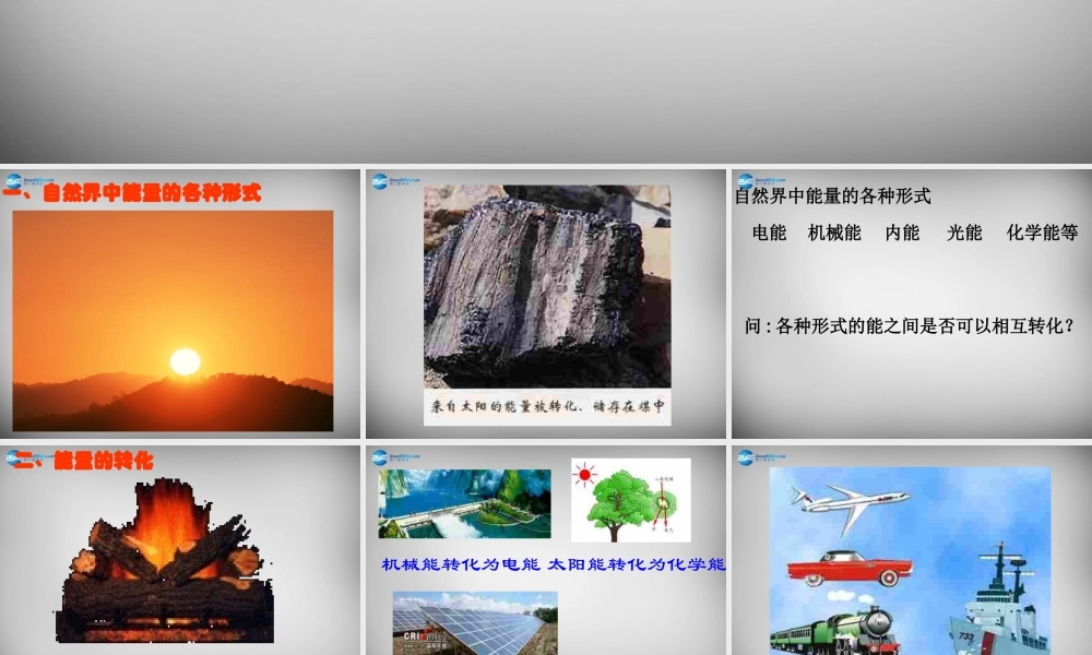 九年级物理全册 165 能量的转化和守恒课件 新人教版 课件
