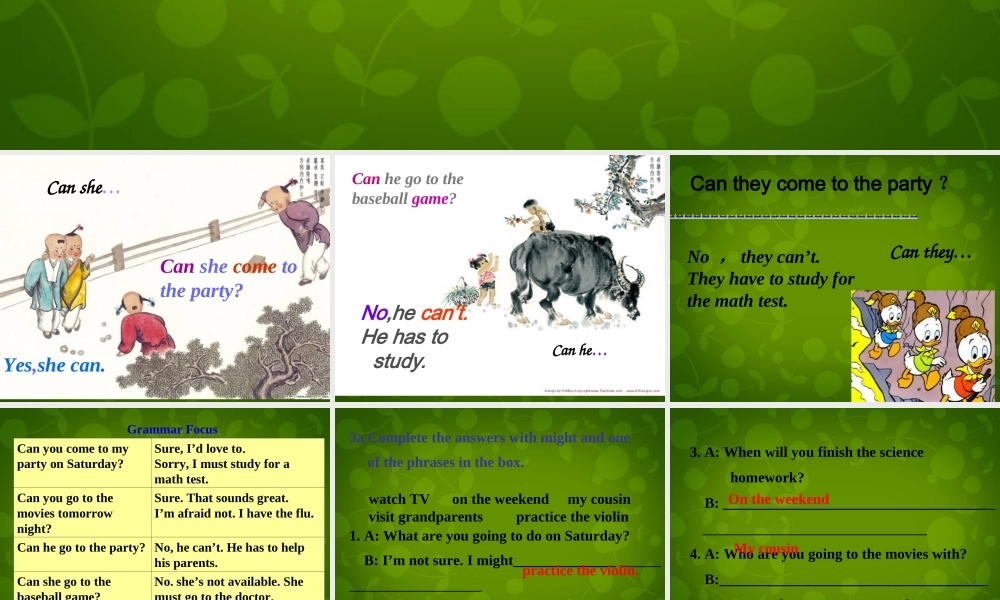 八年级英语上册 Unit 9 Can you come to my party Section A 2课件 (新版)人教新目标版 课件