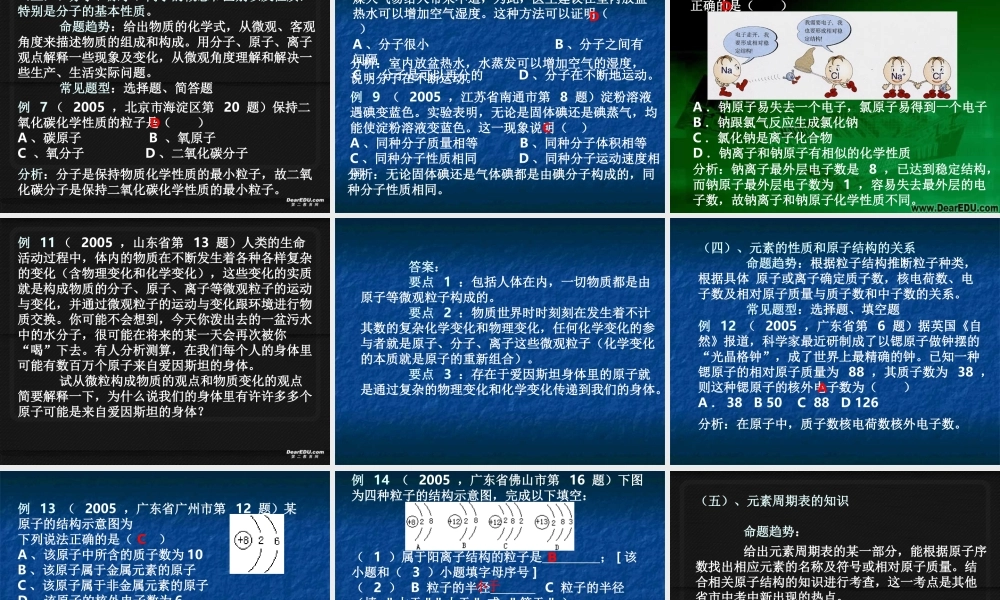 广东省中考化学备考研讨会 浅谈 物质构成的奥秘 的复习策略 新课标 试题