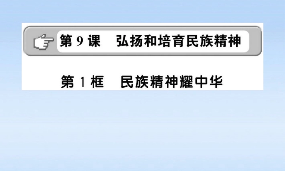 九年级政治 民族精神耀中华课件 鲁人版 课件