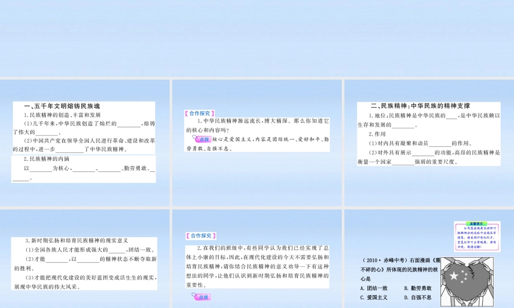 九年级政治 民族精神耀中华课件 鲁人版 课件