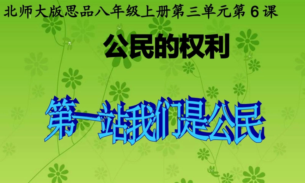 八年级第六课第一站
