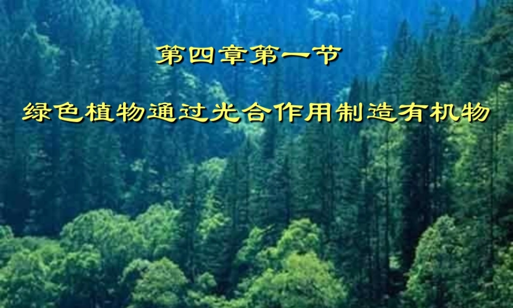 七年级生物上册：第三单元第四章第一节绿色植物通过光合作用制造有机物课件人教版 课件