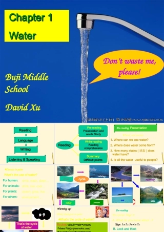 八年级英语上册 CHAPTER ONE Water课件 牛津深圳版 课件