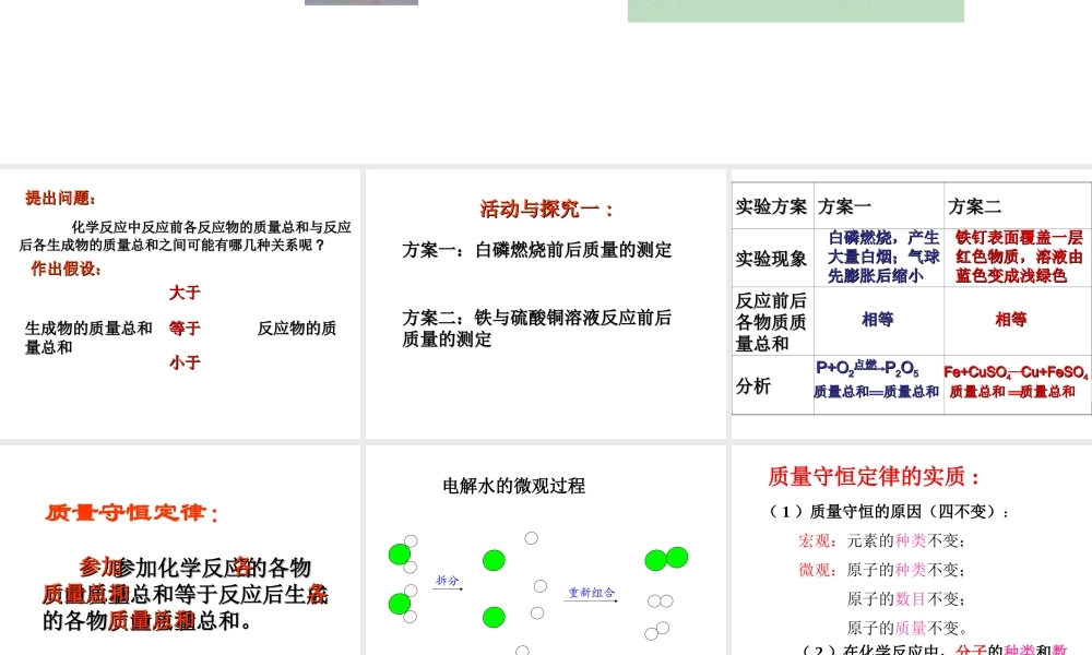 课题1质量守恒定律3