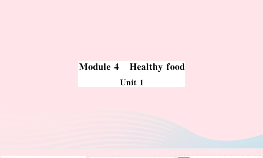 七年级英语上册 Module 4 Healthy food Unit 1 We've got lots of apples(小册子)课件 (新版)外研版 课件