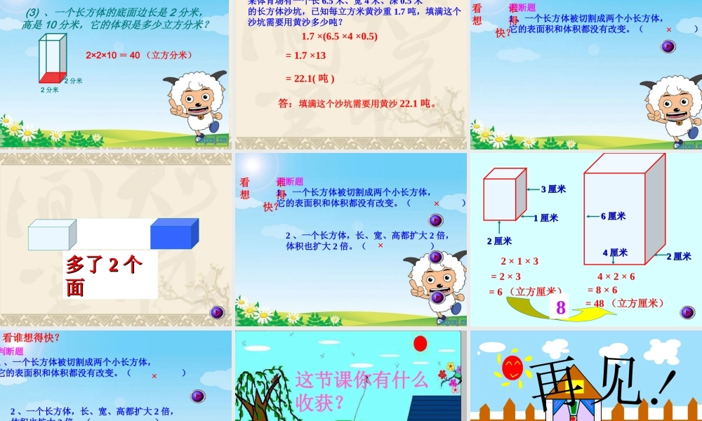 人教版数学第三单元《长方体正方体的体积》PPT