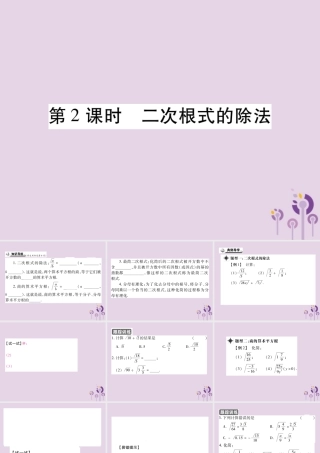 九年级数学上册 第21章 二次根式 212 二次根式的乘除 第2课时 二次根式的除法习题课件 (新版)华东师大版 课件