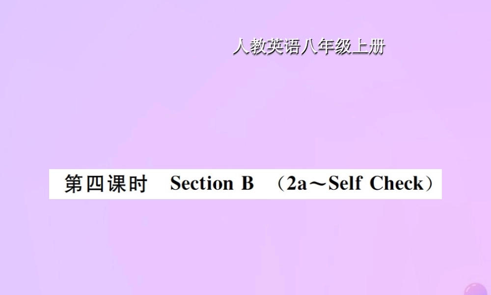 八年级英语上册 Unit 2 How often do you exercise(第4课时)Section B习题课件 (新版)人教新目标版 课件