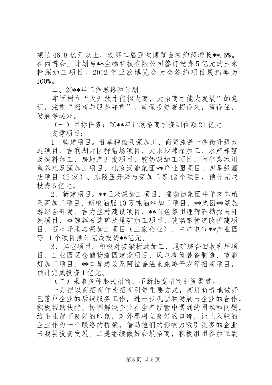 招商引资工作总结及工作计划_第3页