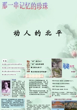 天津市武清区杨村四中高二语文(动人的北平)课件 新人教版 课件