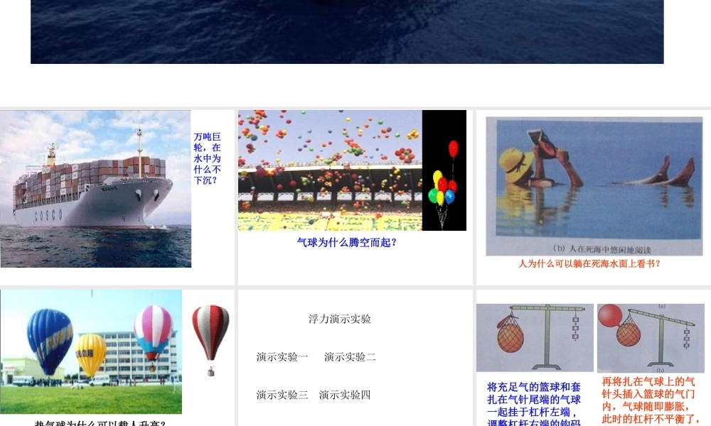 物理：四、阿基米德原理课件(沪科版八年级)