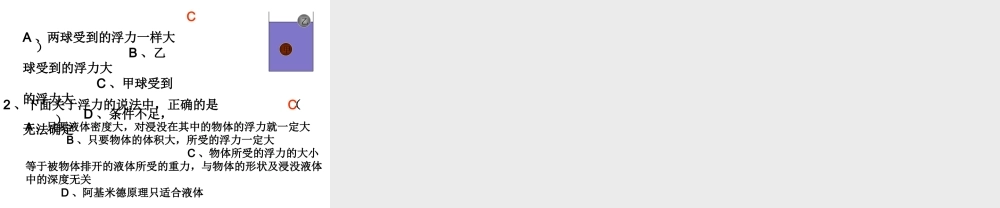 物理：四、阿基米德原理课件(沪科版八年级)