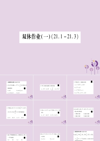 九年级数学上册 双休作业(1)作业课件 (新版)华东师大版 课件