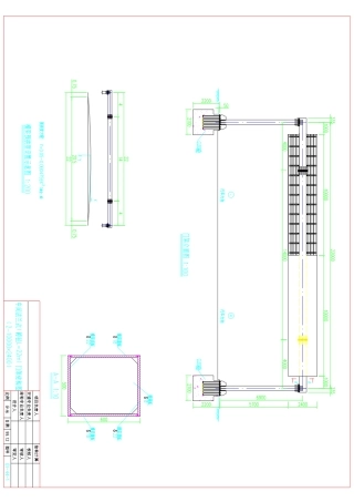 中间法兰式跨径L=22M门架结构图(2-10000×2400)