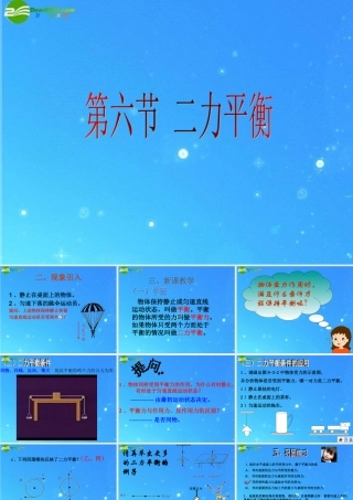 九年级物理 第十二章第六节二力平衡 课件2 人教新课标版 课件